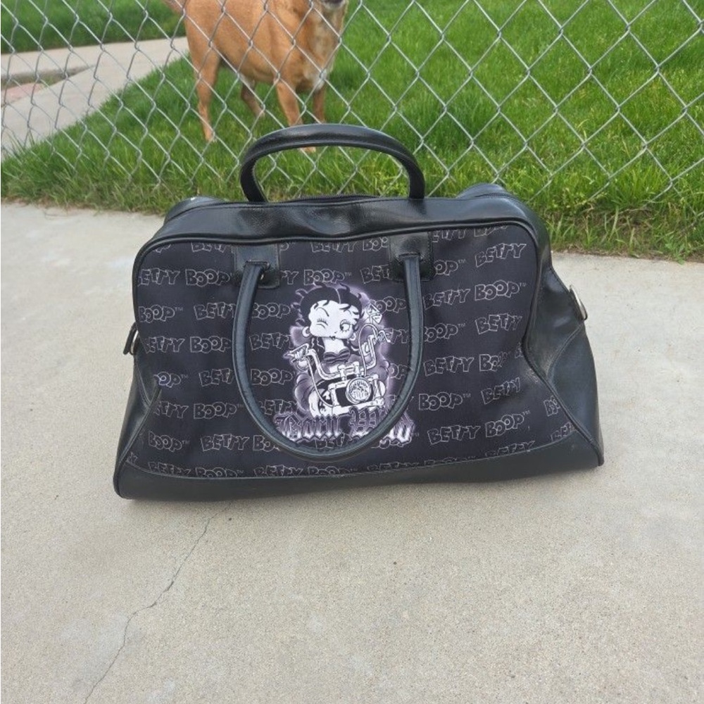 Betty Boop Black and Gray Duffel Bag